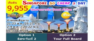 ชมเมืองสิงคโปร์ เลือกเที่ยวตาม Option  3 วัน 2คืน โดยสายการบิน Scoot Airline (TZ) 0