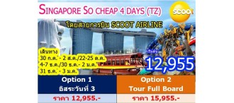 ชมเมืองสิงคโปร์ เลือกเที่ยวตาม Option 4 วัน 3คืน โดยสายการบิน Scoot Airline (TZ)